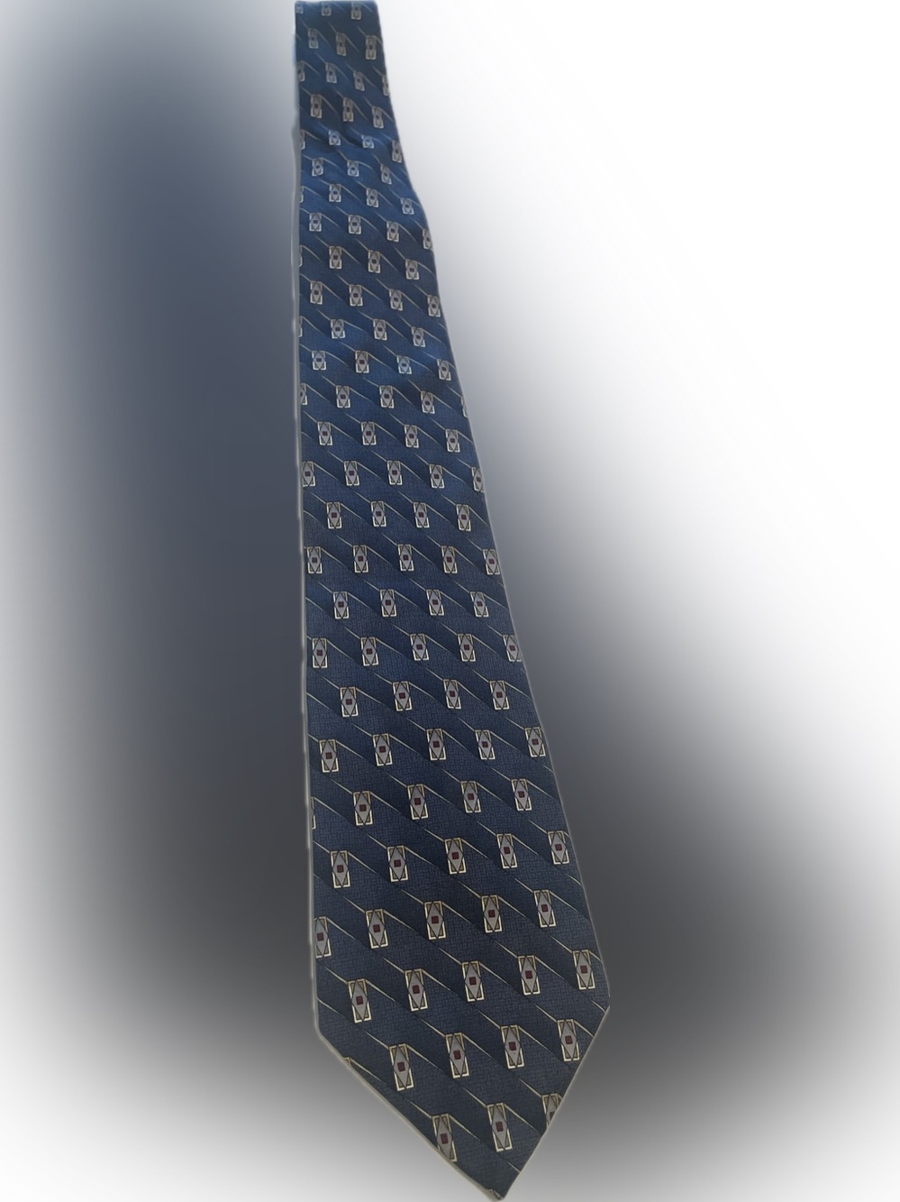 Arrow Navy Blue Geometric Silk Tie